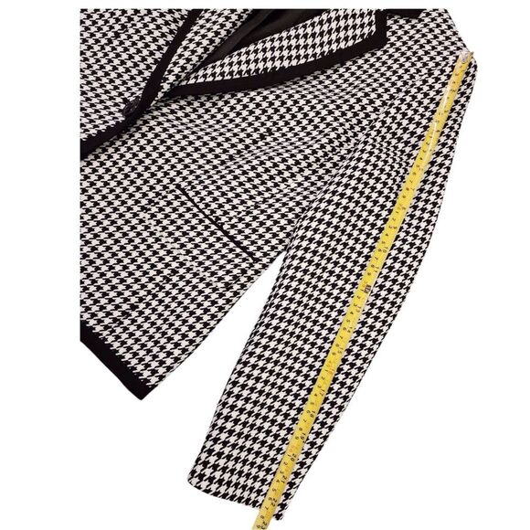 KASPER Houndstooth Blazer Size 8P Women's Black White Suit Coat Jacket Ladies - Picture 14 of 16